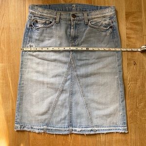 7 for all mankind.  Great distressed denim jean skirt